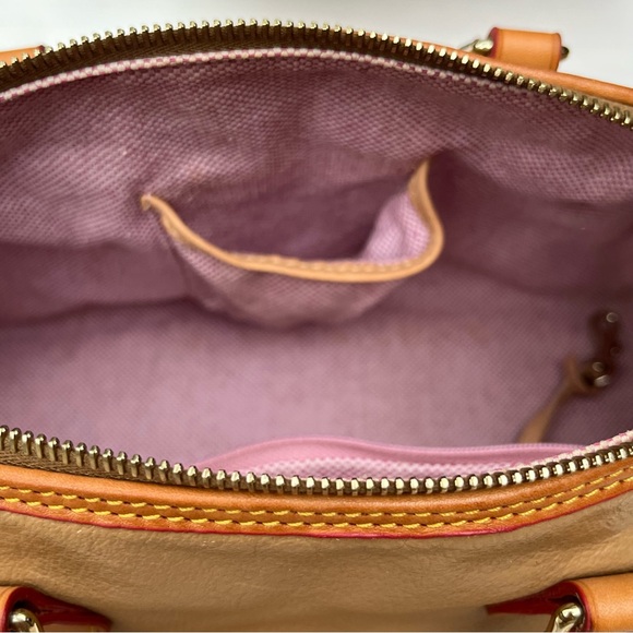 Dooney & Bourke leather barrel satchel in camel - Picture 14 of 15